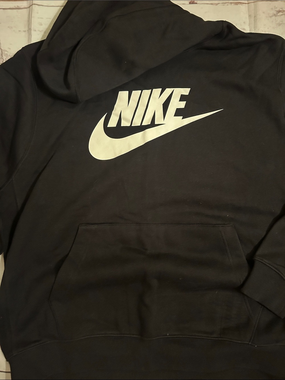 Nike Black Pullover Hoodie with White Swoosh